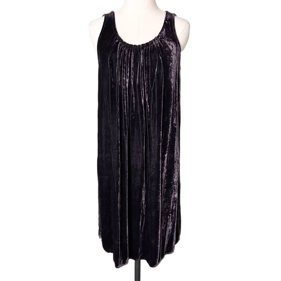 CP Shades Dresses & Skirts - CP Shades Sleeveless Front Pleated Mini Dress Purple Crushed Velvet Size XS